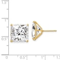 thumbnail image 3 of 14k Yellow Gold 12mm Square Cubic Zirconia Cz Earrings Stud, 3 of 7