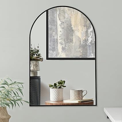 Americanflat Framed Arched Mirror 20x30" - Black Wall Mirror for Bathroom, Entryway Hall, Living Room, Bedroom - Curved Arch Mirror