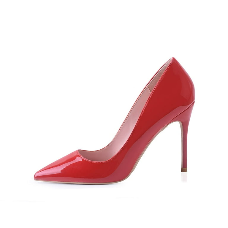 Zhabtuc Women s Classic Slip On High Heels Sexy Pointed Toe Pumps Stiletto Pumps Party Dress Shoes Red Size 7 Walmart