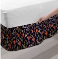 thumbnail image 2 of Floral Bed Skirt, Repetitive Forest Roses Flowers Autumn Leaves, Elastic Bedskirt Dust Ruffle Wrap Around for Bedding Decor, 4 Sizes, Indigo Coral Dark Tan, by Ambesonne, 2 of 2