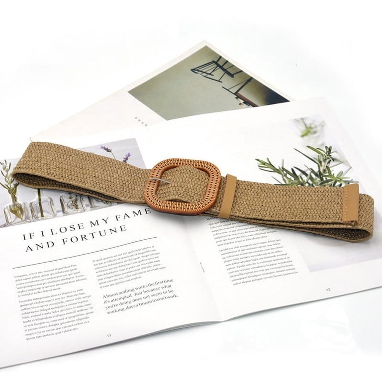 Mortilo Belt Women Belt Straw Woven Elastic Stretch Wide  display picture 3