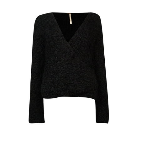 Free People Women's Long-sleeve Marshmallow Surplice-neck Sweater
