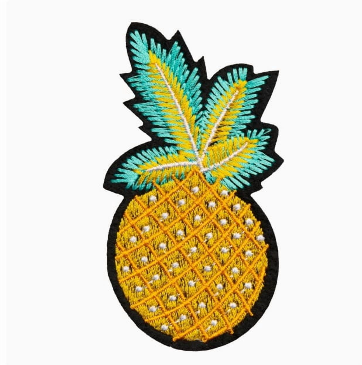 4 packs of embroidered cloth patches computer cartoon pineapple banana fruit series embroidered clothing accessories badges cloth labels