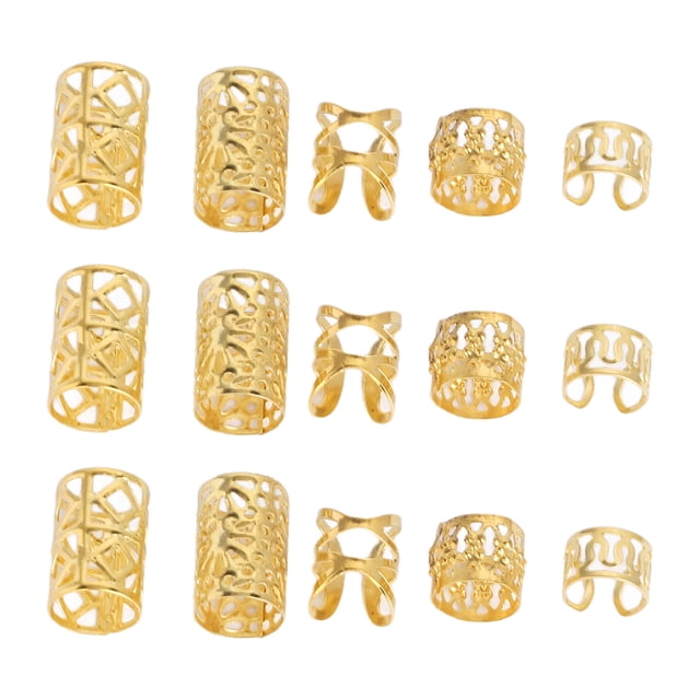 Hair Dreadlocks Beads, 200Pcs Fashionable Decorative Hair Jewelry Rings for Wedding Gold,Silver