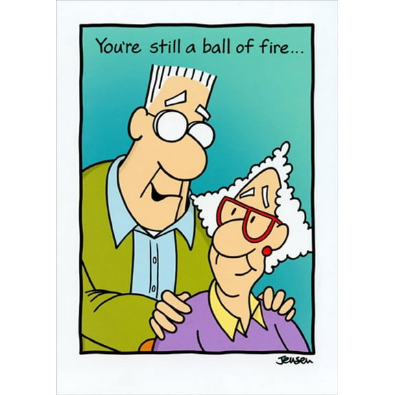 Oatmeal Studios Still a Ball of Fire Funny / Humorous Birthday Card for Her : Woman : Women