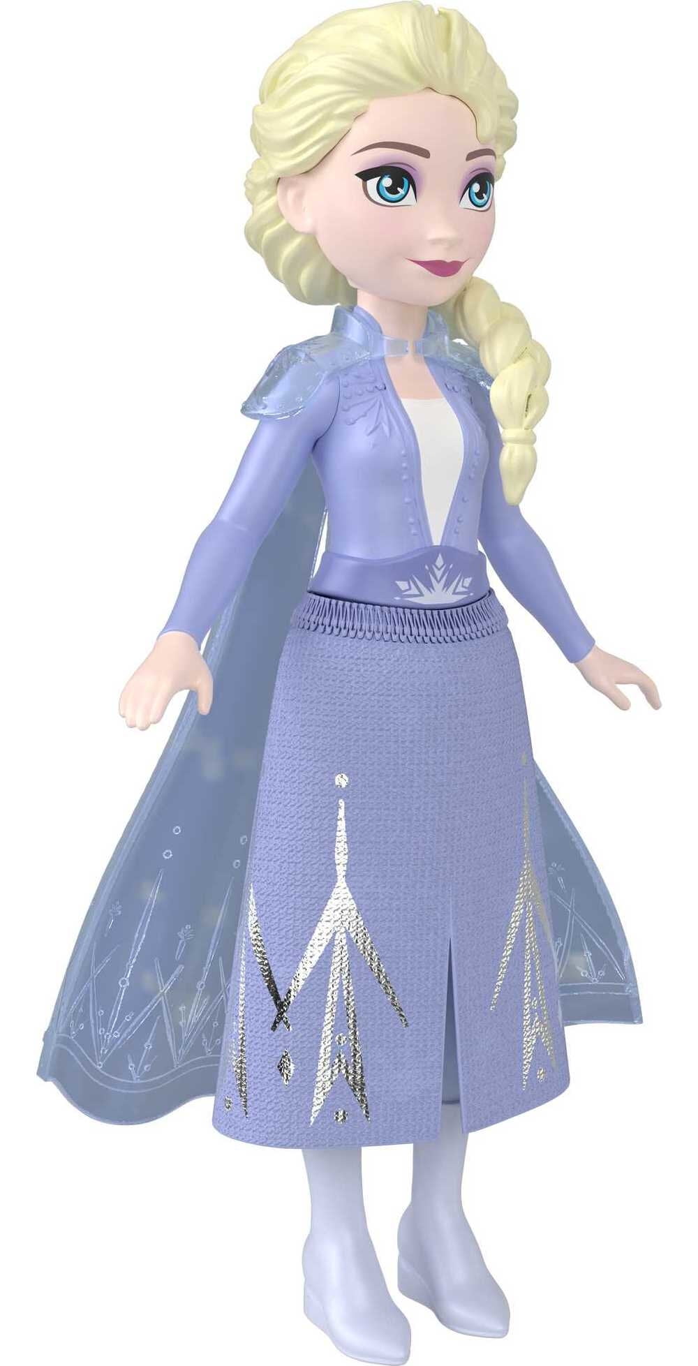 Disney Frozen Anna Small Doll in Travel Look, Posable with Removable Caoe &  Skirt 