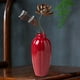thumbnail image 4 of Florero rojo de cerámica, floreros decorativos, florero de cerámica de escritorio, florero rojo pequeño para estantería, 4 of 8