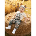 thumbnail image 5 of RUINIXCW Newborn Baby Boy Hunting Outfit Infant Baby Boys Spring Summer Fall Camo Clothes Funny Letter Truck Print Long Sleeve Romper and Camouflage Pants Hat Set, 5 of 9