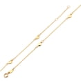 thumbnail image 4 of LOVEBLING 10K Yellow Gold .50mm Diamond Cut Rolo Chain with 4 Heart pendants Anklet Adjustable 9" to 10" (#16), 4 of 5