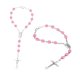 thumbnail image 4 of Pulsera De Cuentas De Cruzado, Brazalete Religioso Para Hombres, Mujeres, Boda, Rosa Rosa, 4 of 8
