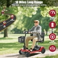 thumbnail image 4 of Paproos Mobility Scooter for Seniors, 300W Mobility Scooter, Electric Wheelchair, Compact All Terrain Motorized Mobility Scooters for Travel, Removable Battery, Basket, Red, 4 of 12