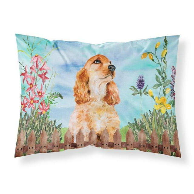 Carolines Treasures CK1268PILLOWCASE Cocker Spaniel Ressort Tissu Taie d'Oreiller Standard