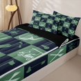 thumbnail image 3 of Erosebridal Golf Ball Games Zipper Queen Comforter Set with Fitted Sheet and 2 Pillowcases,Patchwork Geometric Plaid Zipper Bedding Set For Boys,Black Reversible,4 Pieces, 3 of 7