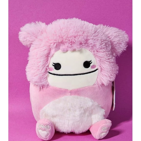 Squishmallows Fuzzy Belly Squad Brina the Pink Bigfoot Yeti Sasquatch 7" NWT