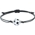 thumbnail image 5 of Happy date 6pcs Football Bracelets, Sports Bracelet Football Braided Unisex Adjustable Wax Line Bracelet Fan Gift Student Bracelet, 5 of 8