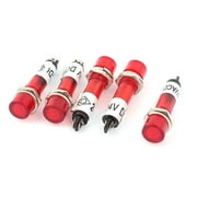/DC 24V 7mm Thread Dia Red Bulb Signal Indicator Pilot Light Lamp 5pcs