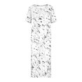 thumbnail image 4 of Économies d'Été Liquidation Iumwxz Pyjamas Décontractés Fluides Tenues Grande Taille Tenues d'Été Mode Graphique Col Rond Manches Courtes Taille Élastique Pantalons Raccourcis Ensembles Assortis pour Fête Dames, 4 of 6