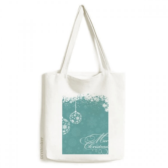 mas Snowflake Ball Festival Tote Canvas Bag Shopping Satchel Casual Handbag