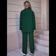 thumbnail image 5 of Conjunto de Dos Piezas de Punto para Mujer: Chaqueta de Larga con Botones y Pantalón Recto. Verde M, 5 of 7