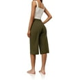 thumbnail image 3 of Siliteelon Womens Causal Capri Pants Wide Leg Workout Sweatpants with Pockets, 3 of 6