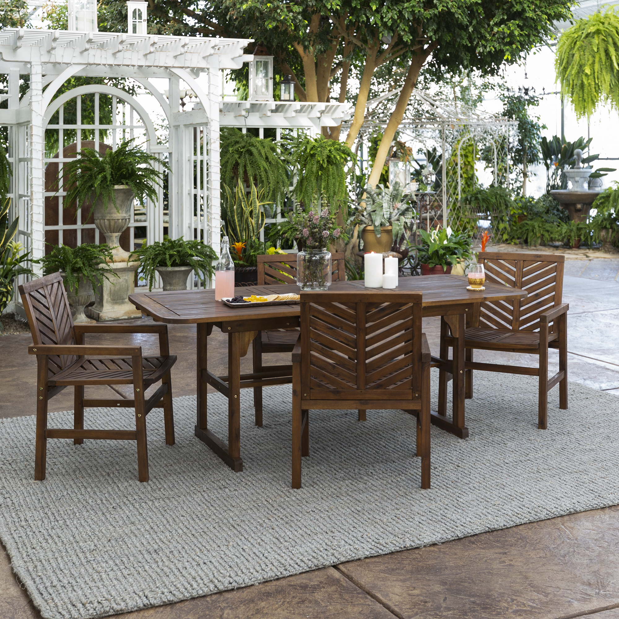 Manor Park Outdoor Patio Dining Set, 5 Piece, Multiple Colors and