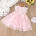 thumbnail image 5 of Sngxgn Girl's Summer Dresses Ruffle Sleeve Tiered Swing Midi Casual Sundress(Pink,90), 5 of 7