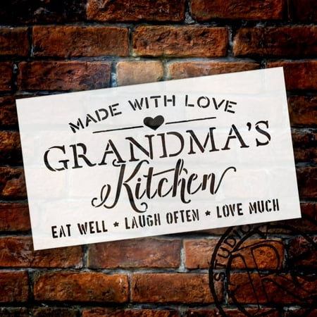 Made with Love Always Fresh Kitchen Stencil by StudioR12 | Word Stencil - Reusable Mylar Template | Acrylic- Chalk - Mixed Media | Mothers Day - DIY Home Decor - STCL2630 - Choose Size (16