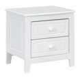 thumbnail image 3 of 2-Drawer Nightstand For Bedroom, Mid Century Retro Bedside Table With Classic Design, White, 3 of 11