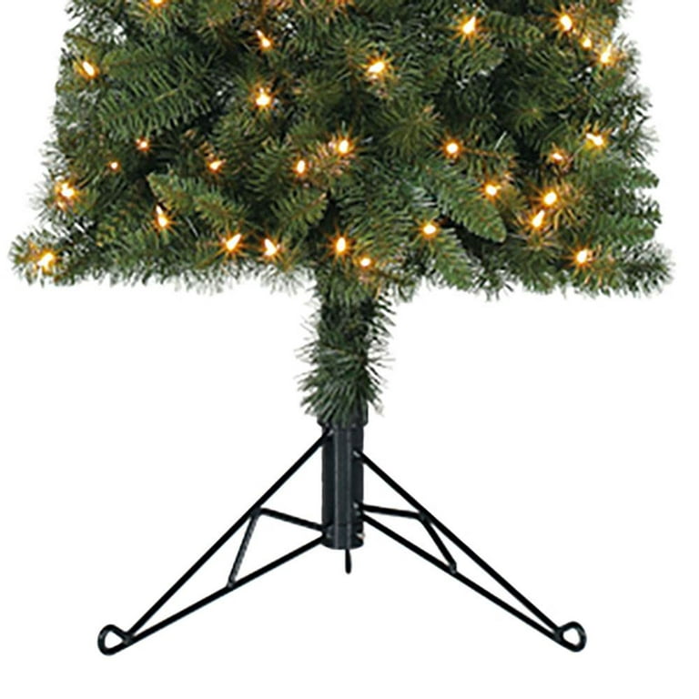 Home Heritage Pine 7 Ft Artificial Corner Christmas Tree Prelit 150 Lights  