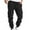 Black, variant on AherBiu Mens Cargo Pants Fleece Lined Drawstring Elastic Waisted Joggers With Multi Pockets Oversized Trendy Casual Trousers