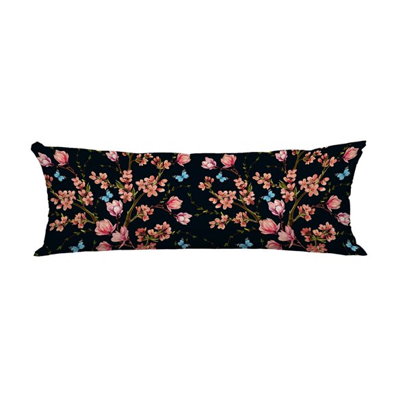 ECZJNT butterflies tropical japanese magnolia flowers Pillow Cover Body Pillowcase Pillow Protector 20x60 Inch