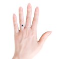 thumbnail image 3 of ANGARA Natural Oval Blue Sapphire Halo Ring with Diamond Accents in 14K White Gold for Women (Size-5x3mm) | September Birthstone, Anniversary, Jewelry Gift for Women | Natural Blue Sapphire Ring, 3 of 9