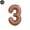 Number 3, variant on 32 Inch Coffee Brown Number Balloon 0 1 2 3 4 5 6 7 8 9 Retro Brown Digit foil Balloons Birthday Anniversary Party Decor Supplie