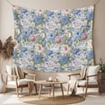 thumbnail image 2 of Blue Pink Spring Floral Small Tapestry for Bedroom Wall Hanging Tapestry, Vintage Summer Botanical Ceiling Backdrop Tapestries Poster Blanket Wall Decor for Teens Room Living Room Dorm 23" x 28", 2 of 8