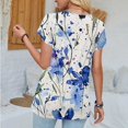 thumbnail image 5 of Oalirro Blouses for Women Dressy Casual, Summer Tops for Women 2024, Casual Tshirts for Women, Short Sleeve V Neck Loose Fit, 5 of 5