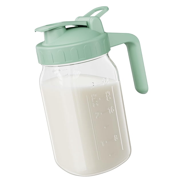 Jarra para leche materna JunvPic, de cristal, 950 ml, color verde