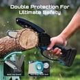 thumbnail image 4 of Shinylink  Mini Chainsaw Cordless 6 inch with 2 Battery, Mini Power Chain Saw with Security Lock, Electric Chainsaw, Handheld Small Chainsaw for Tree Trimming Wood Cutting, Orange, 4 of 6