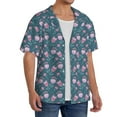 thumbnail image 2 of Sikiie Tulips Flowers Men's Wrinkle Free Untucked Cuban Shirt Business Casual Button Down Shirts Short Sleeve ShirtX-Large, 2 of 5