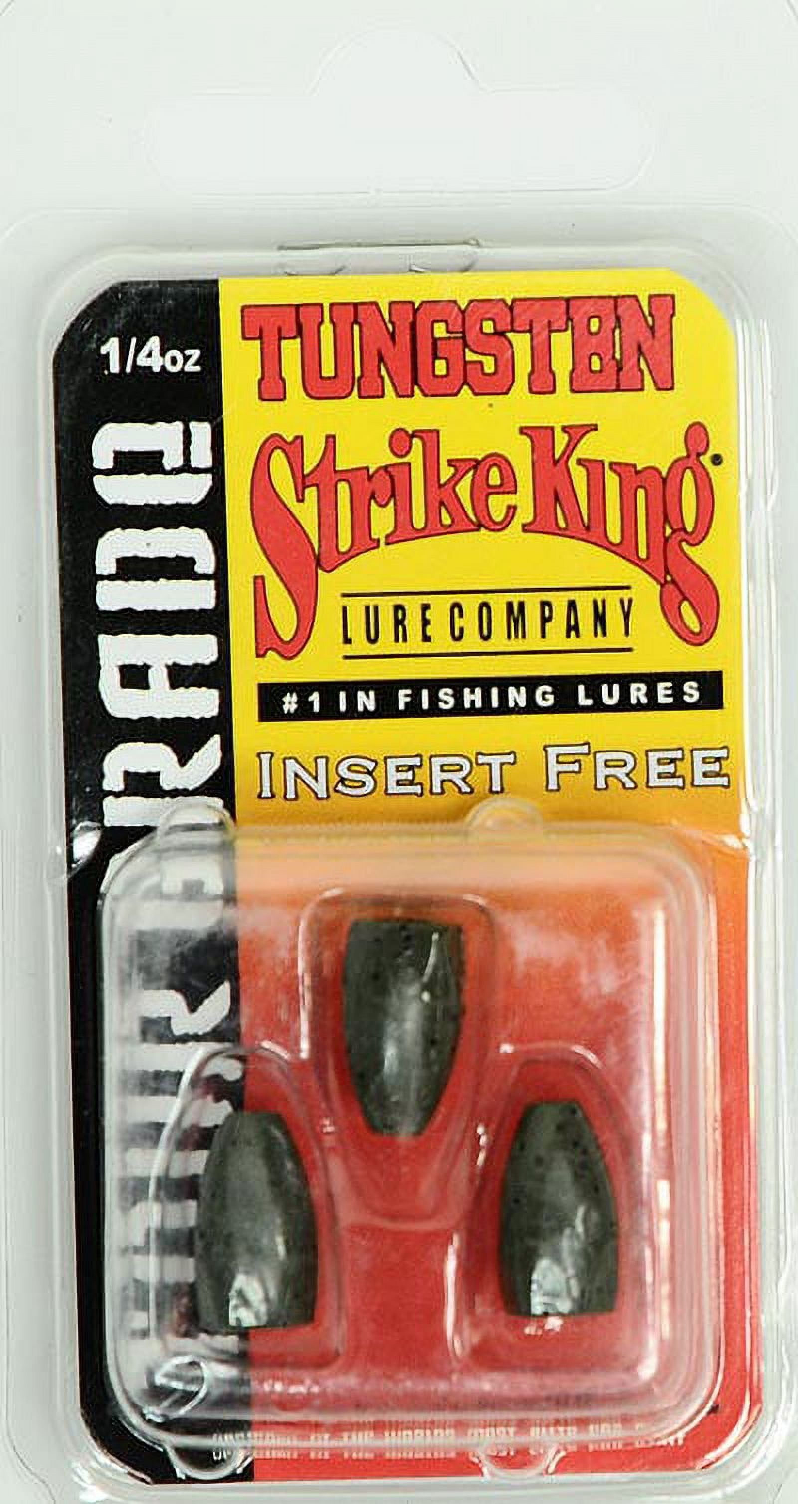 Strike King Tungsten Bullet Worm Weight 1/4 Ounce Green Pumpkin 3 Pack