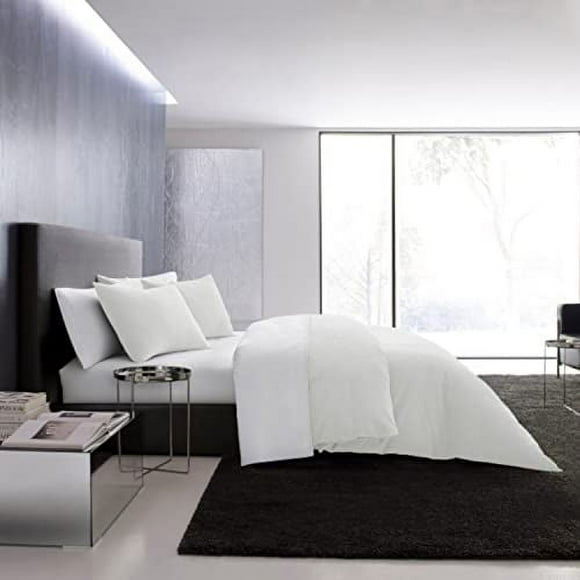 Vera Wang Waffle Pique Collection 100% Cotton, Ultra Soft Luxurious Comforter Set, All Season Bedding, Pre-Washed for Added Softness, Queen, White (USHSA51156799)