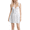 White, variant on Women's Floral Corset Mini Dress Sleeveless A-Line Skater Dress with Bow Tie Front Lace-Up Back
