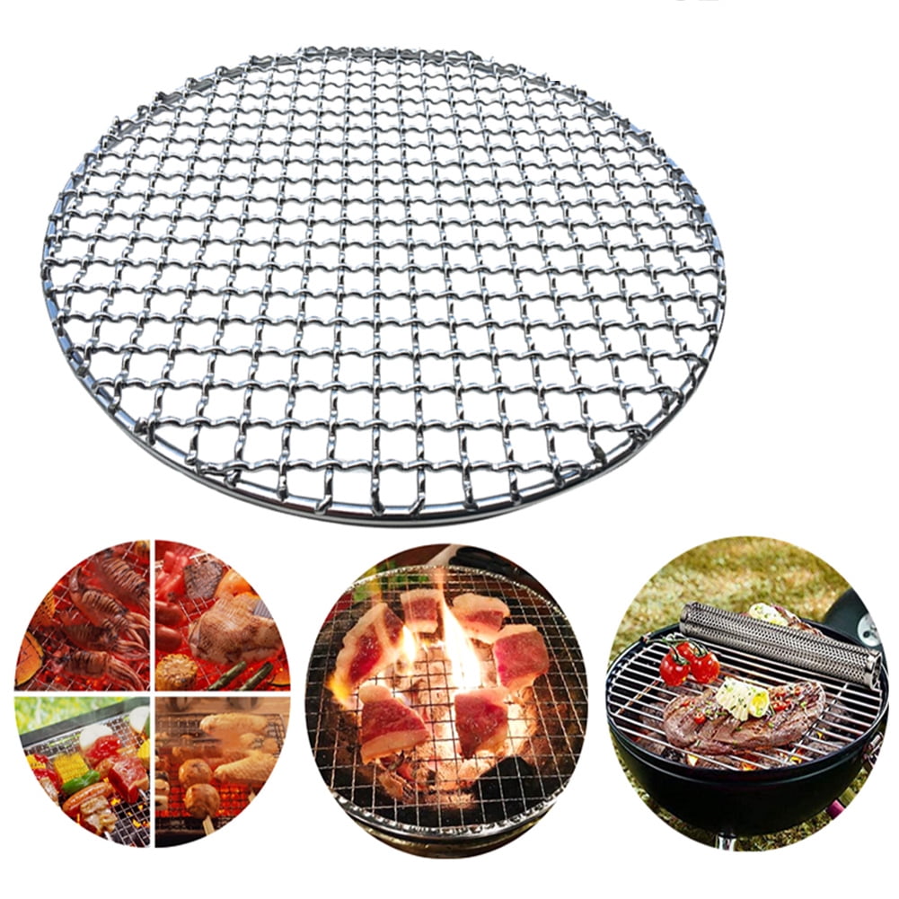 Stainless Steel Grill Mesh Mat Pot Rack Portable Barbecue Mesh Net Square 
