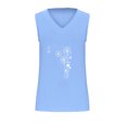 thumbnail image 4 of Tops de Lino para las Mujeres Pequeña Impresión Cuello Redondo Botón Arriba Manga Corta, Tops Cortos para las Mujeres, 4 of 4