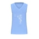 thumbnail image 2 of Tops de Lino para las Mujeres Pequeña Impresión Cuello Redondo Botón Arriba Manga Corta, Tops Cortos para las Mujeres, 2 of 4