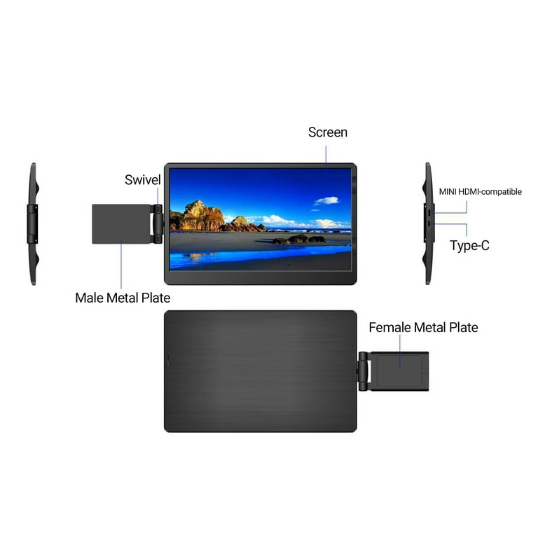 Promotion > TR116B Triple moniteur portable 11.6 pour extension d'écran  d'ordinateur portable 1920 x 1080P FHD LCD IPS Dual Monitor Extender pour  ordinateur portable 13-16 Connexion Plug and Play par seulement 1