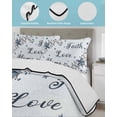 thumbnail image 3 of Quilt King Size Bedding Set, Texas Star Country Reversible Summer Quilt 3 Pieces, Blue Farmhouse Branches Lightweight Bedspreads Coverlets with 2 Pillow Shams for All Seasons, 3 of 5