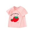 thumbnail image 2 of Frwgonr Children's Crew Neck Tops Short Sleeve T-Shirts Kids Crewneck Tops Cute Print Fashion Tees 2-10 Years, Pink, 2 of 3
