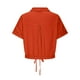 thumbnail image 5 of Vestidos Casuales Para Mujer, Blusas De Mujer De Moda Blusa corta de lino con solapa y botones sueltos para mujer, ropa de trabajo de verano, 5 of 6