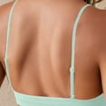 thumbnail image 4 of qolati Sports Bras for Women Adjustable Spaghetti Strap Backless Bralette Ribbed Knit Padded Workout Gym Yoga Bras Tops Everyday Wireless Bras Green S, 4 of 5