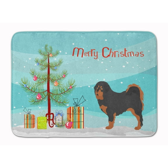 Tibetan Mastiff Christmas Machine Washable Memory Foam Mat